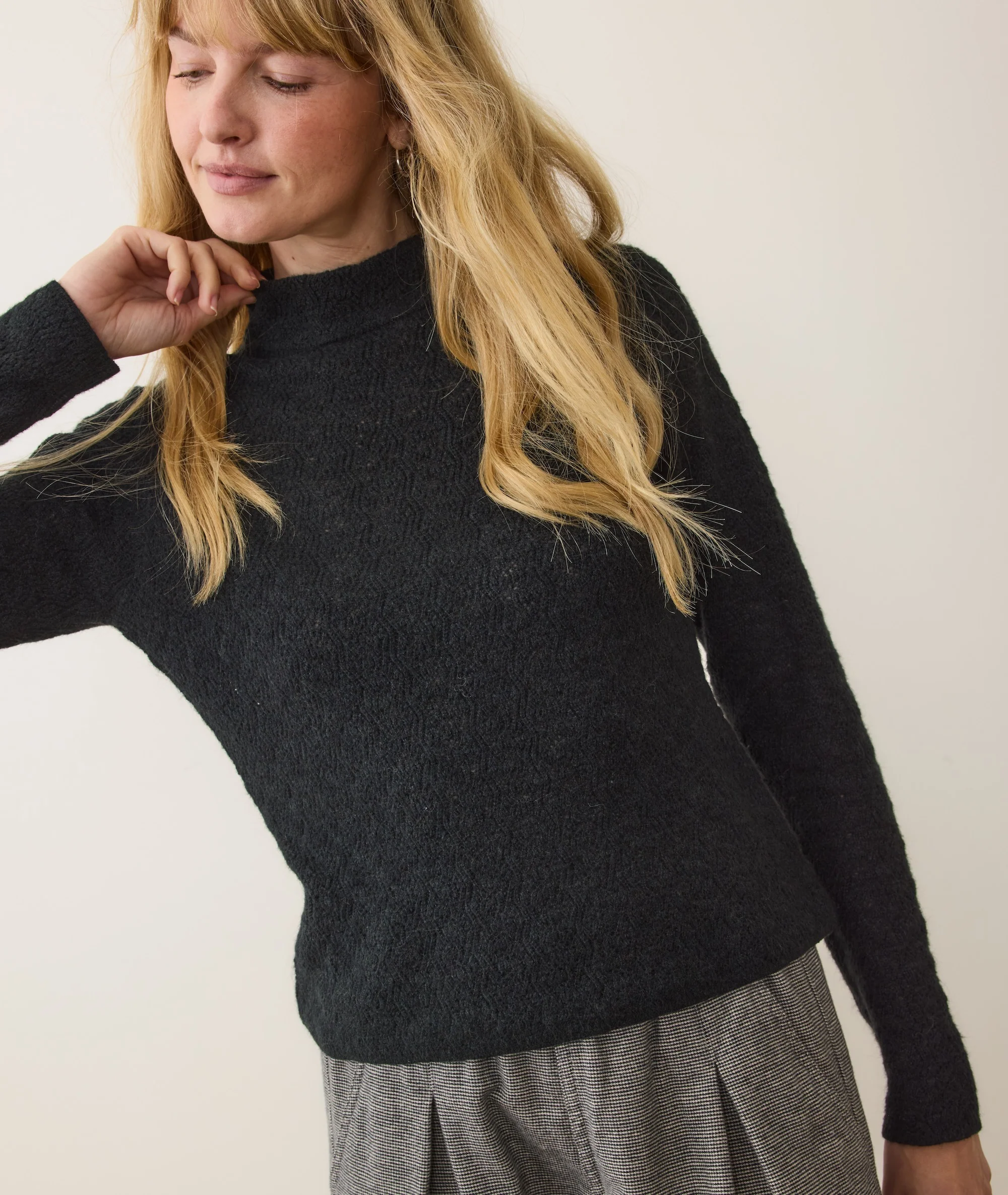 Lucia Pointelle Mock Neck Sweater - Image 5