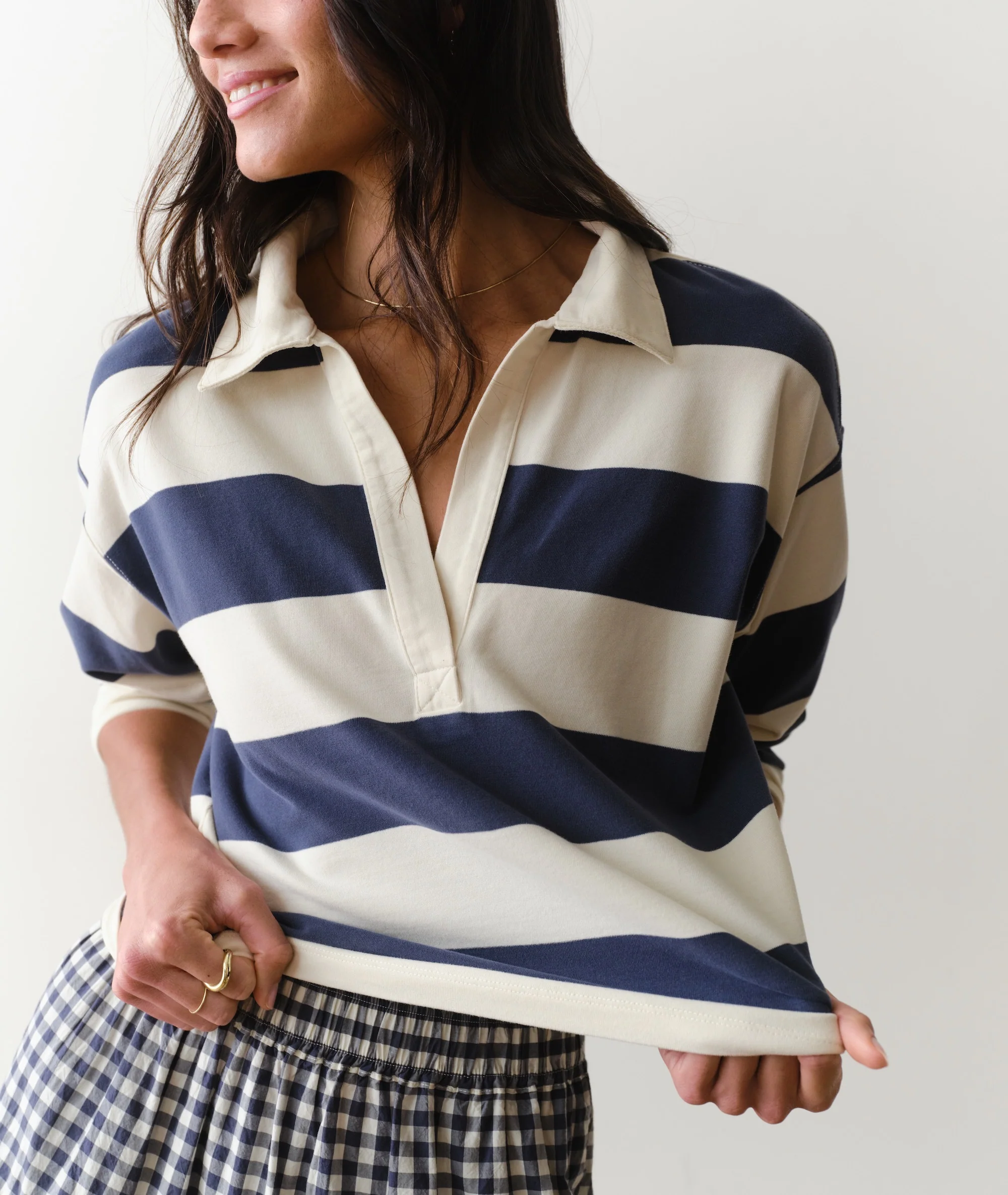 Luxe Sueded Polo Tee - Image 3