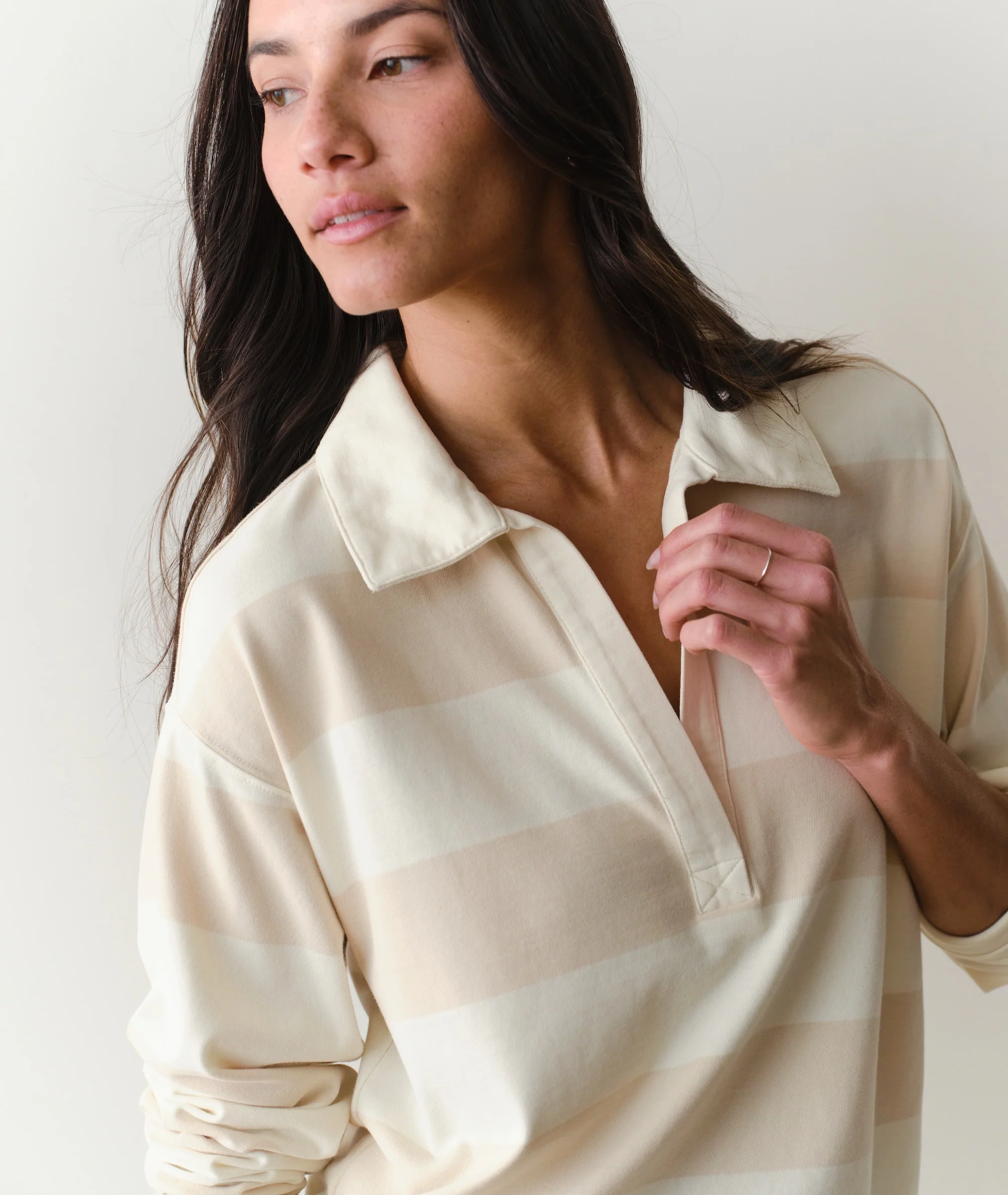 Luxe Sueded Polo Tee - Image 5