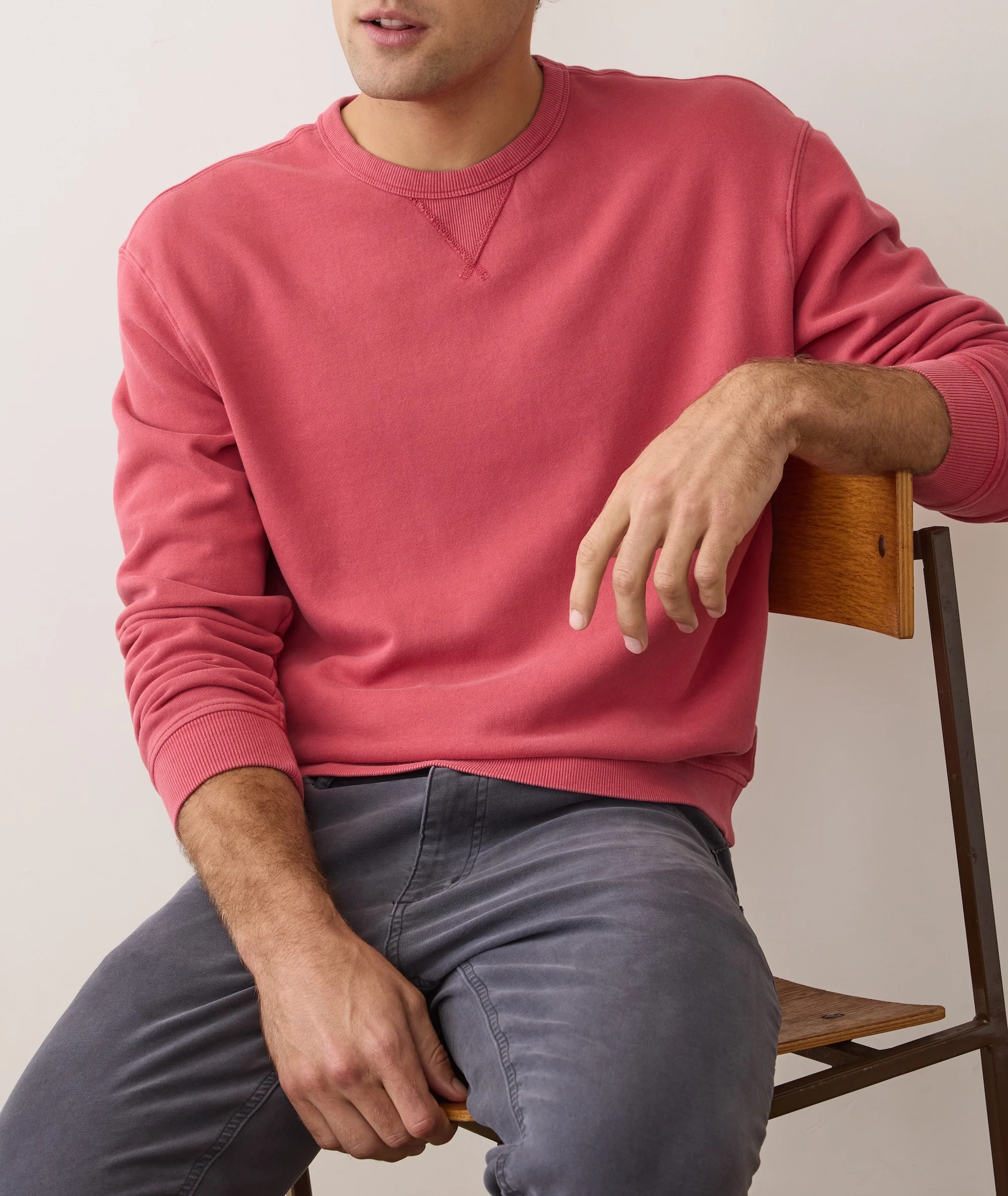 Men's Cloud 9 Fleece Relaxed Crewneck in Baked Apple - Image 3
