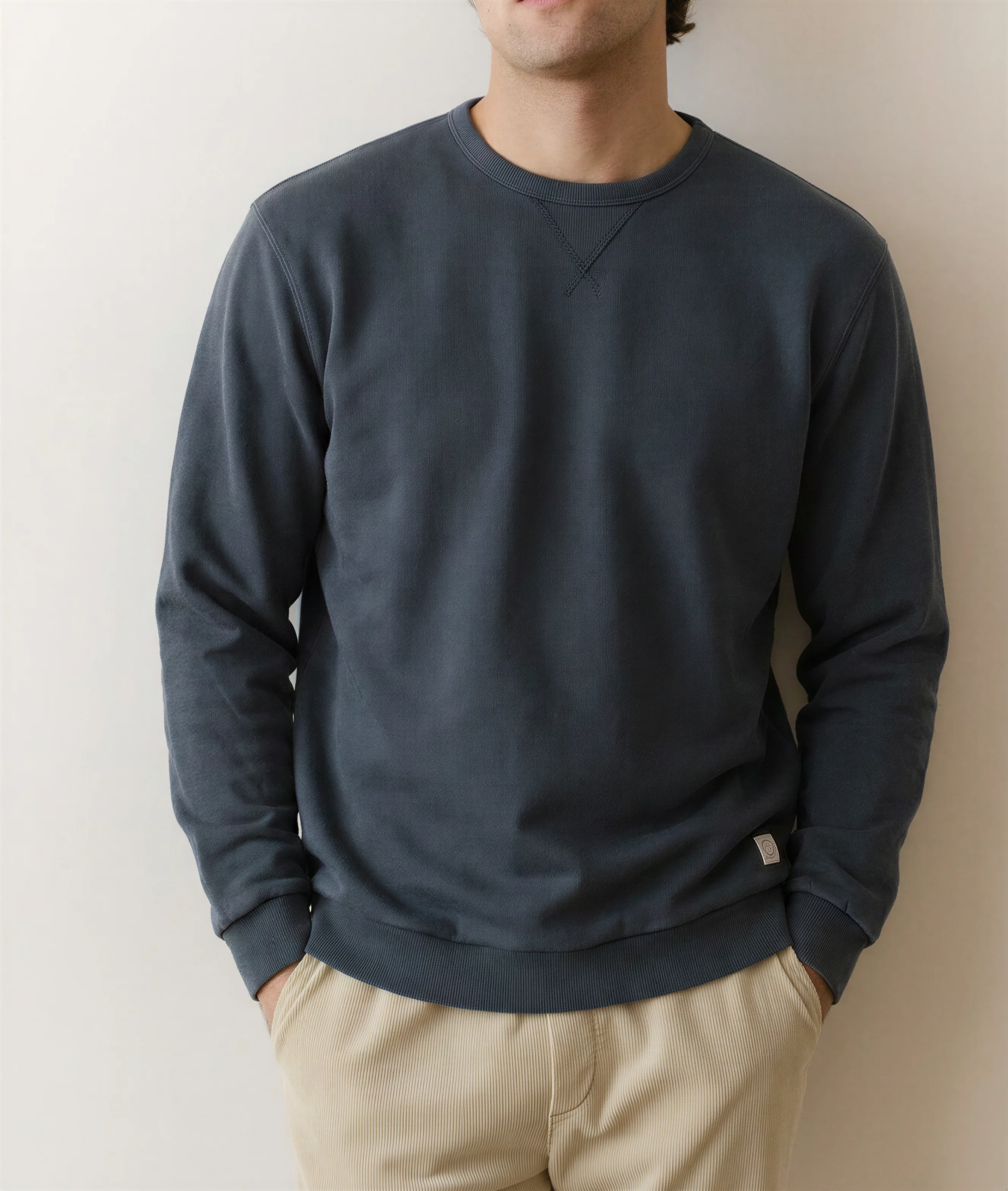 Men's Cloud 9 Fleece Relaxed Crewneck in Black - Image 2
