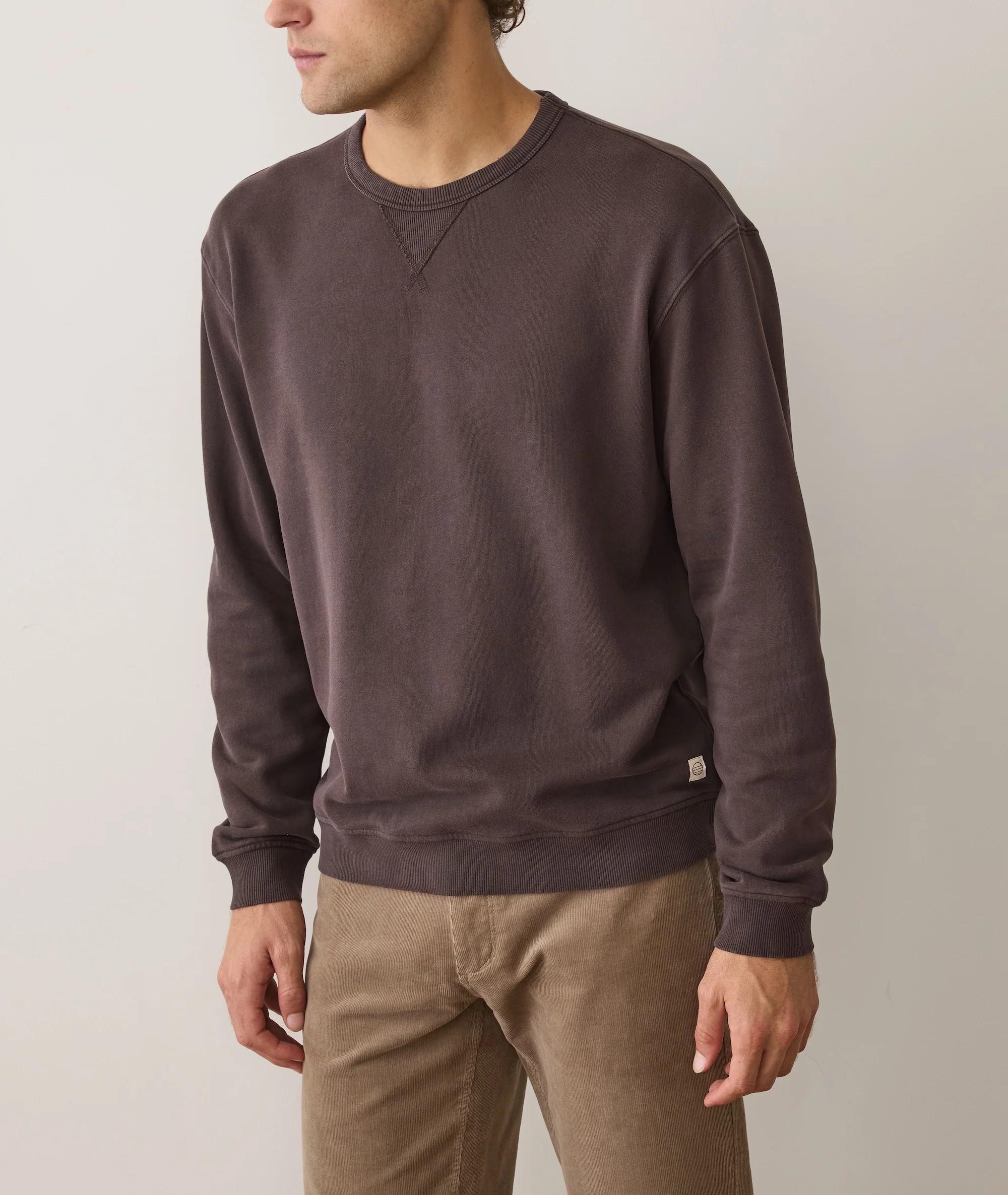 Men's Cloud 9 Fleece Relaxed Crewneck in Coffee - Image 3