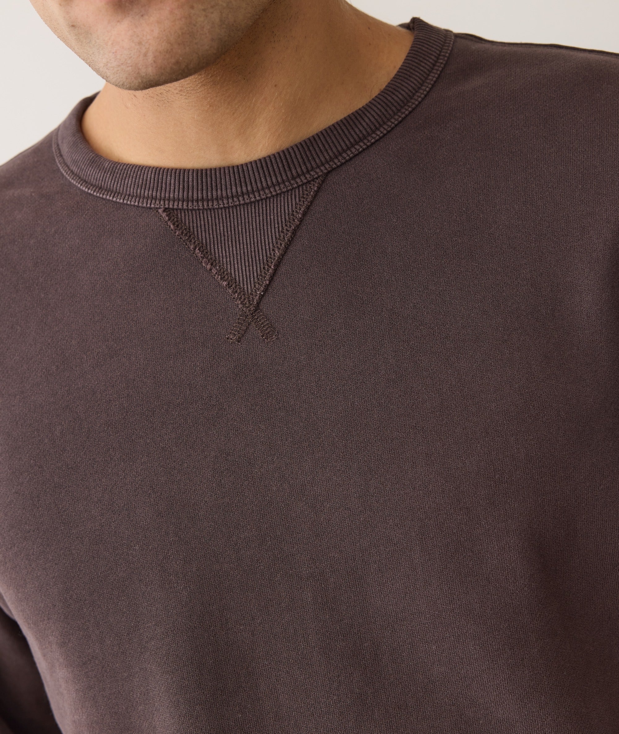 Men's Cloud 9 Fleece Relaxed Crewneck in Coffee - Image 4
