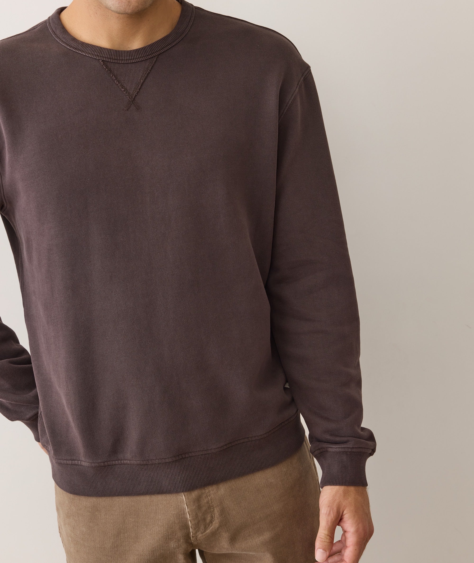 Men's Cloud 9 Fleece Relaxed Crewneck in Coffee - Image 5