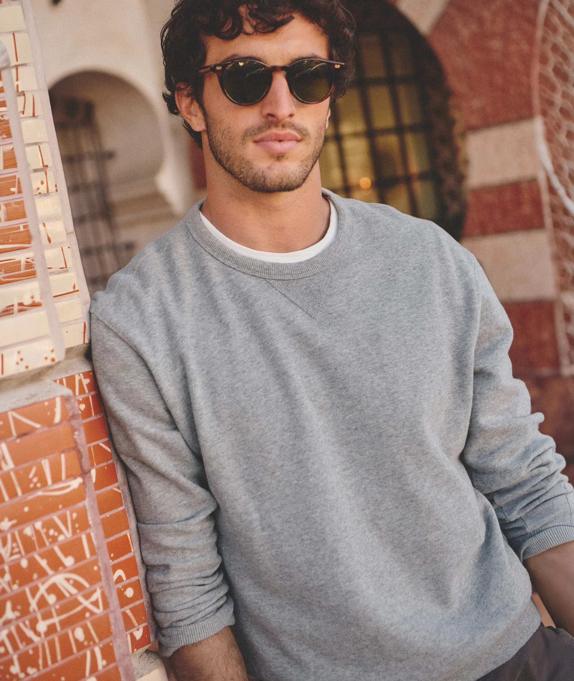 Men's Cloud 9 Fleece Relaxed Crewneck in Heather Grey - Image 2