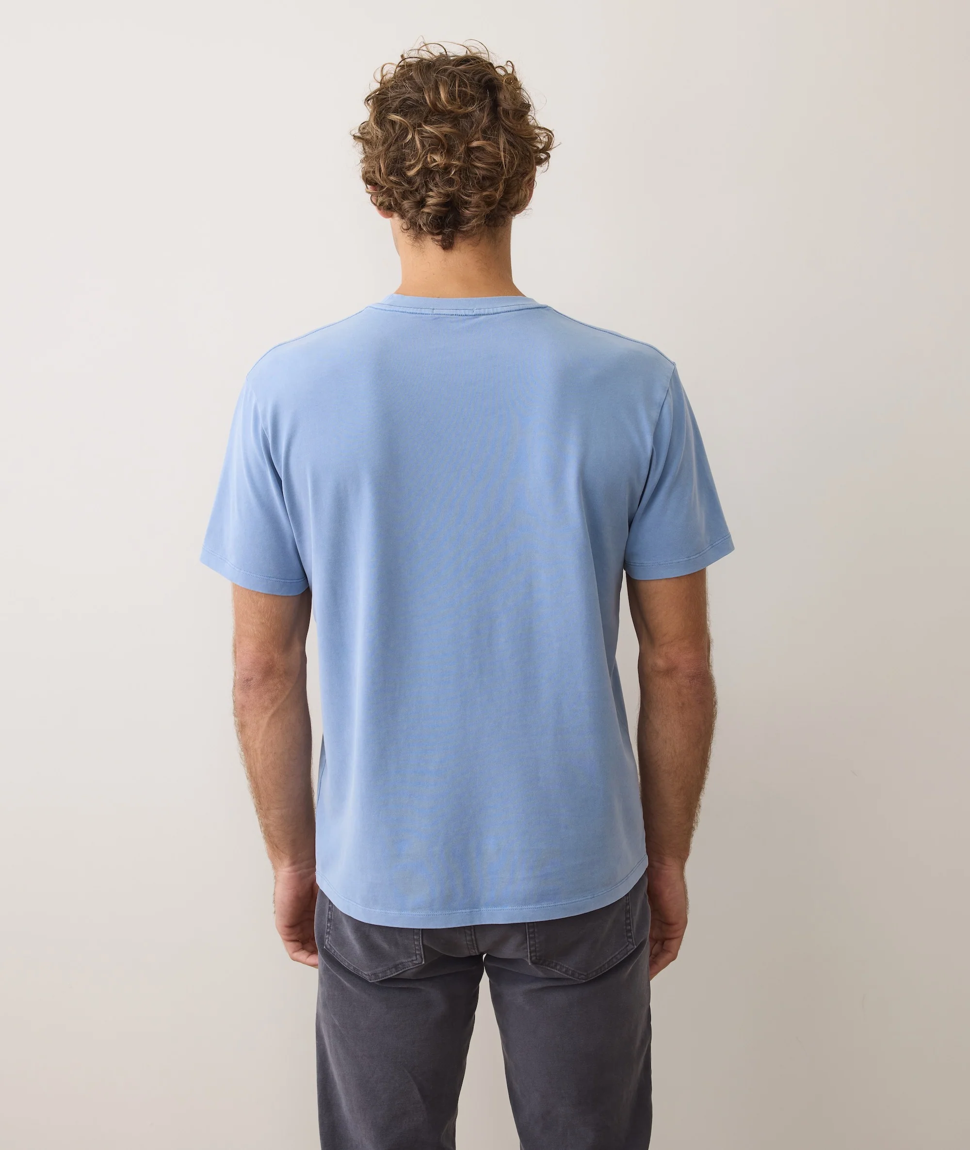 Men's Luxe Jersey Relaxed Tee in Coastal Blue - Image 7