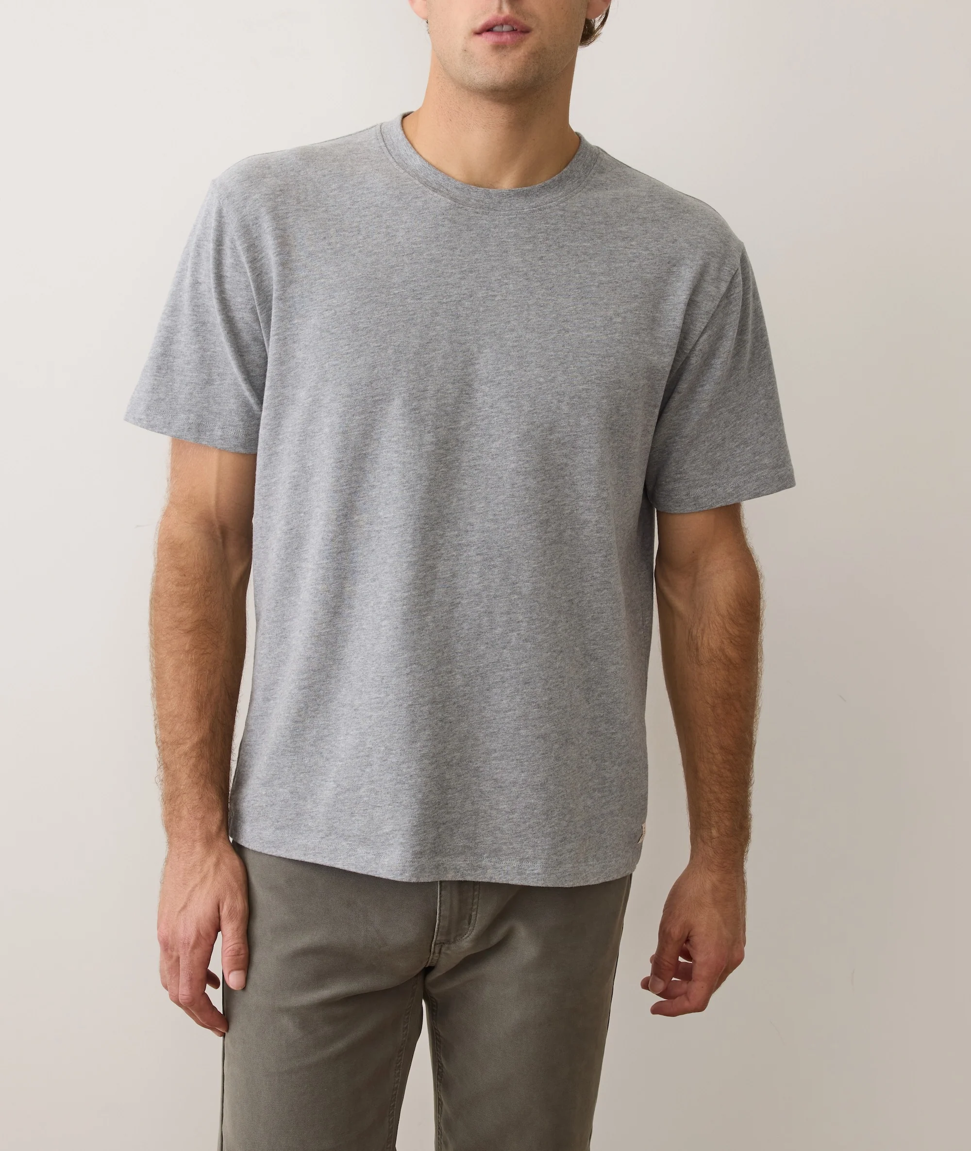 Men's Luxe Jersey Relaxed Tee in Heather Grey - Image 2