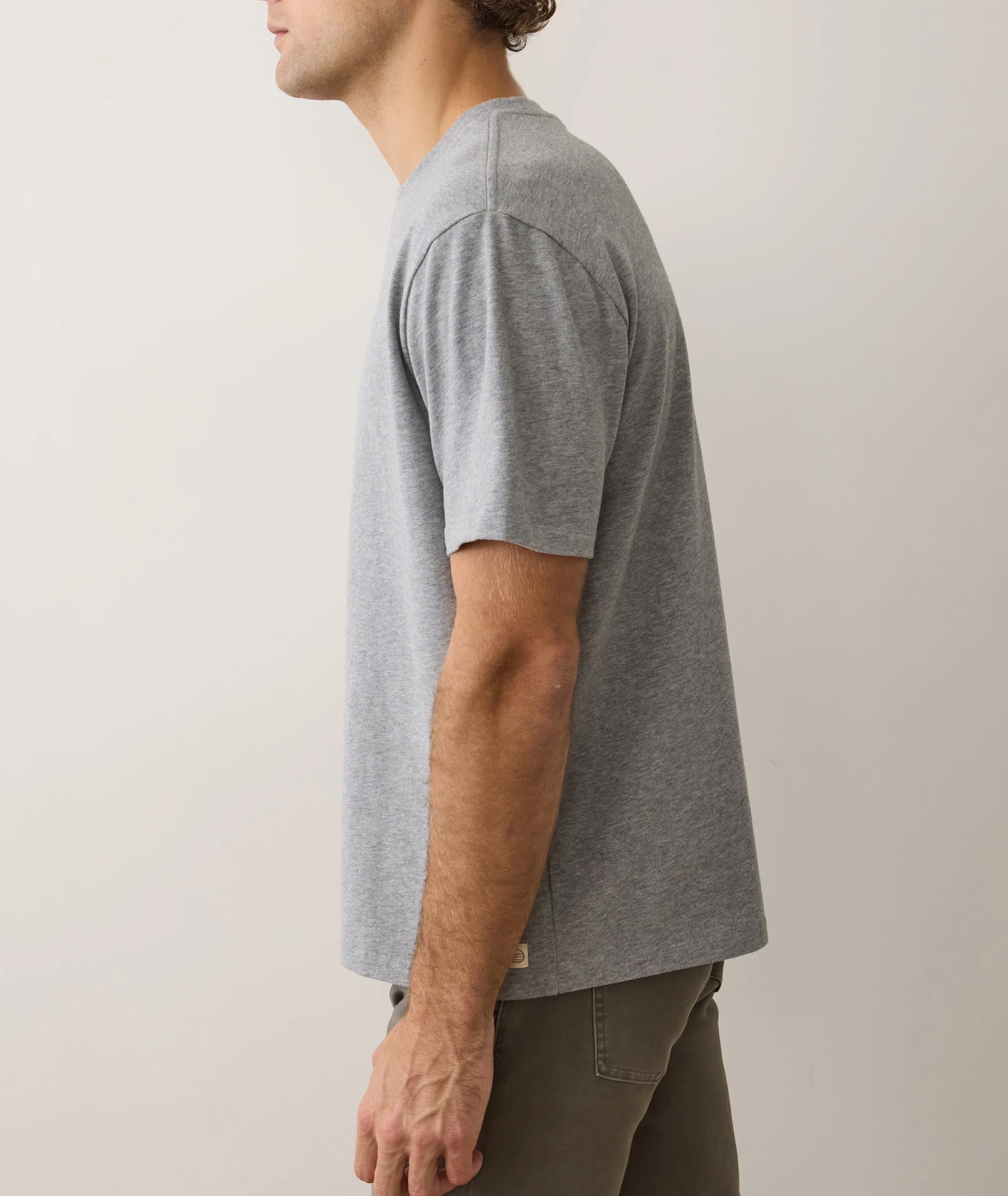 Men's Luxe Jersey Relaxed Tee in Heather Grey - Image 4