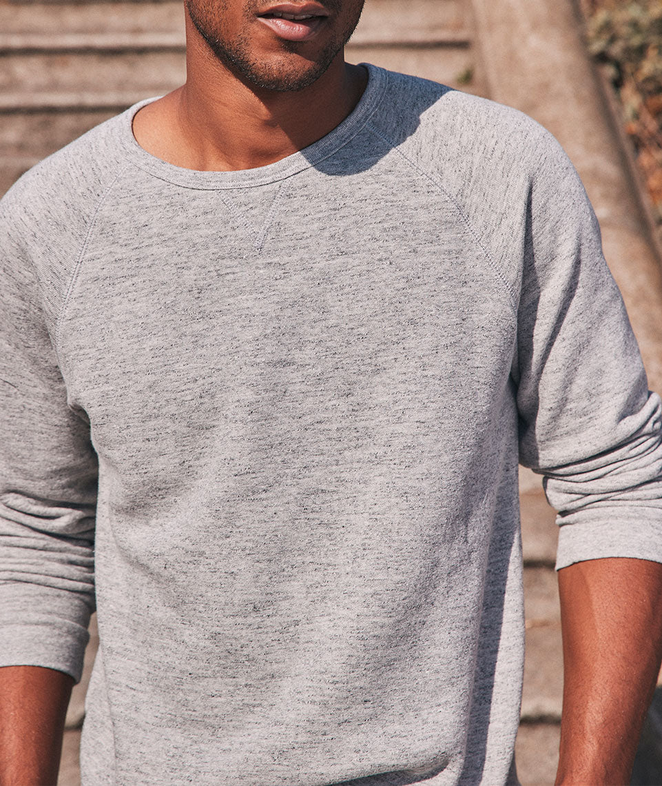 Men's Sherpa Crew Pullover in Heather Grey - Image 6