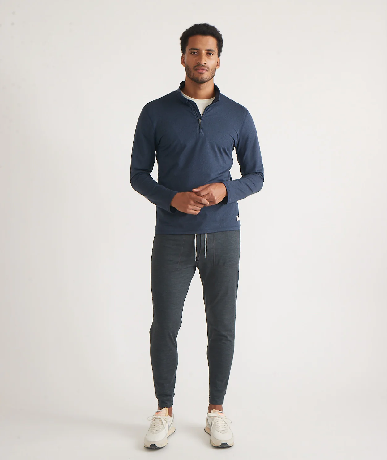 Men's Re-Spun Sport Quarter Zip in Navy - Image 5