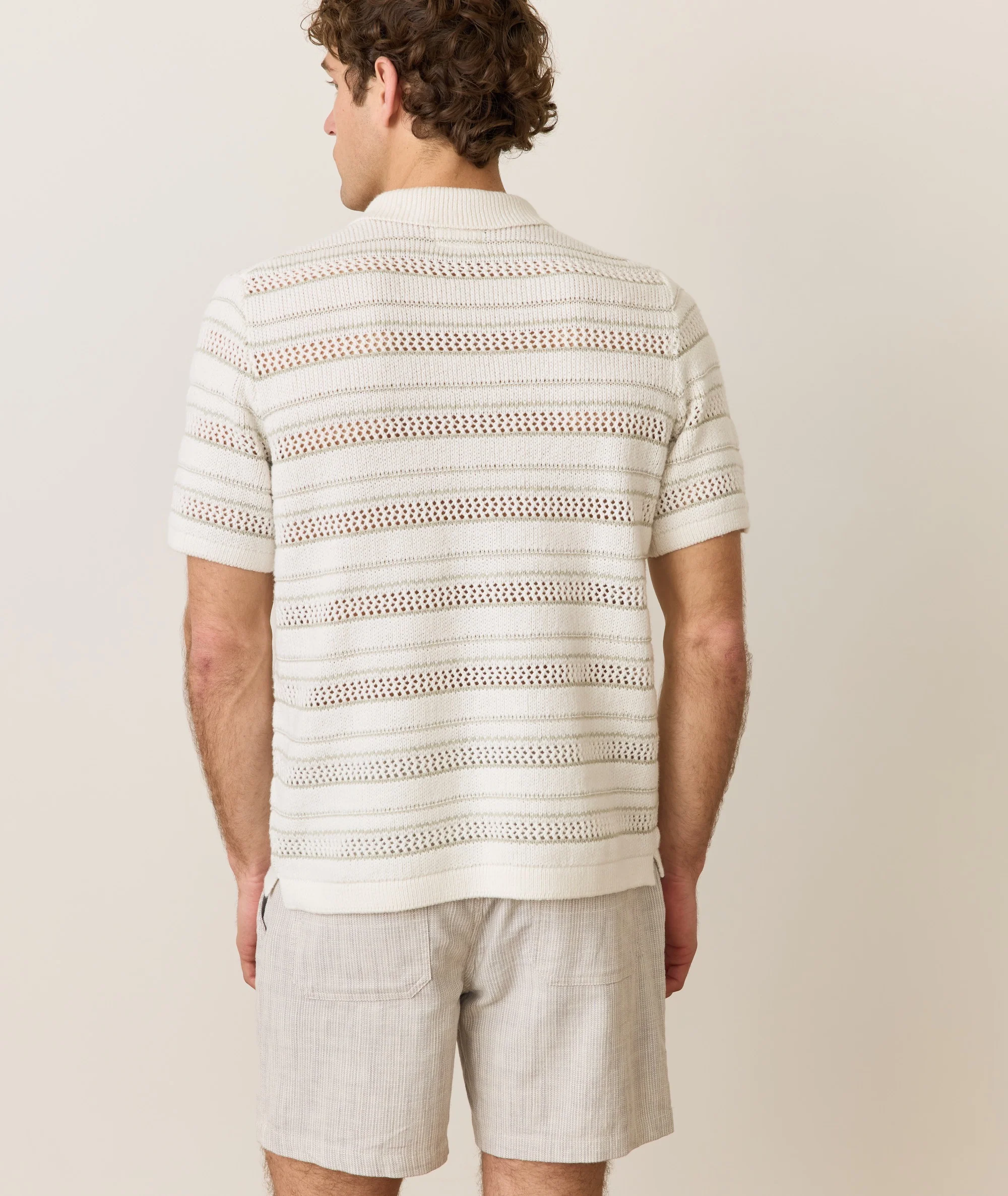 Open Knit Sweater Button-Down - Image 3