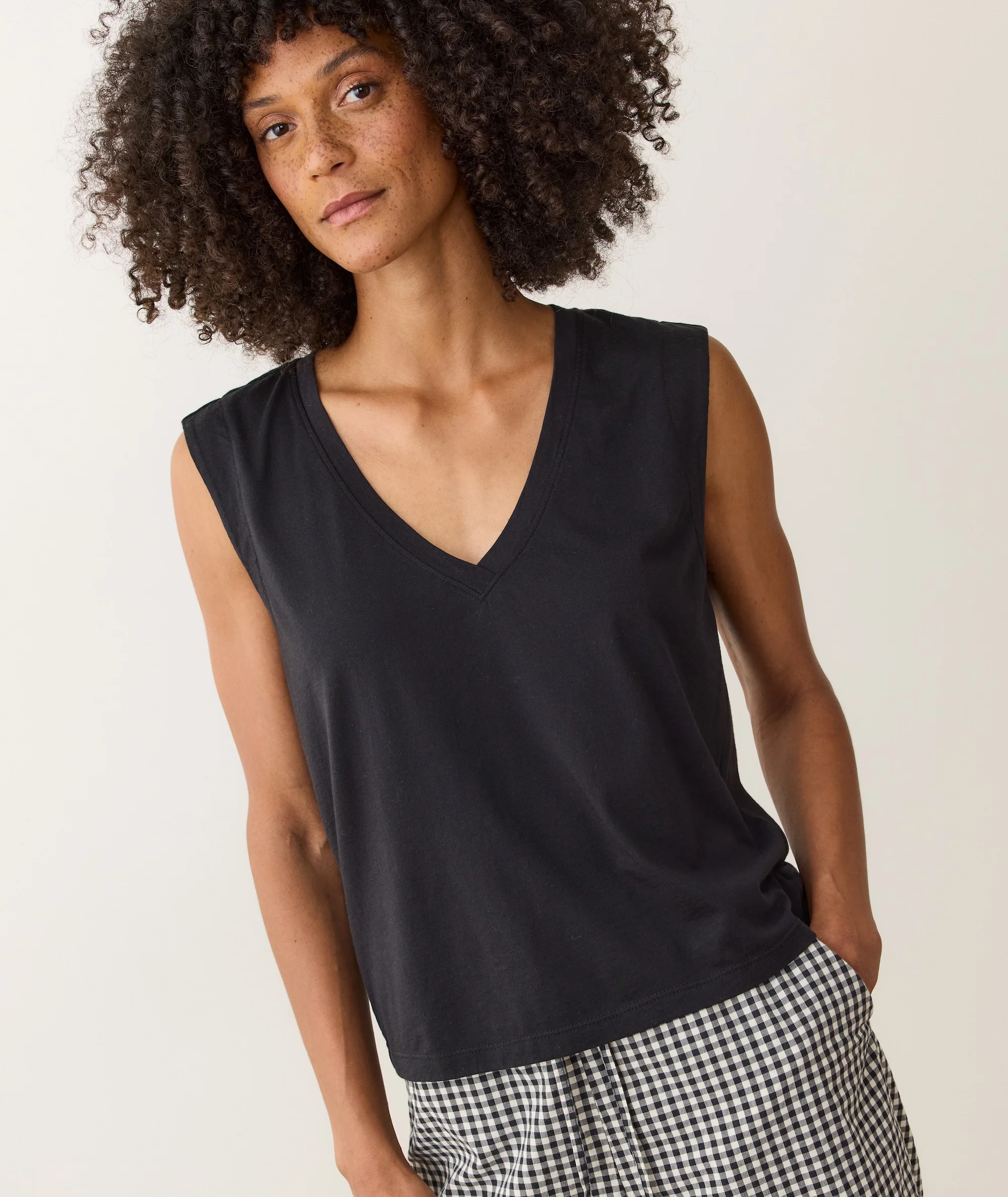 Pima Tissue V-Neck Tank - Image 3