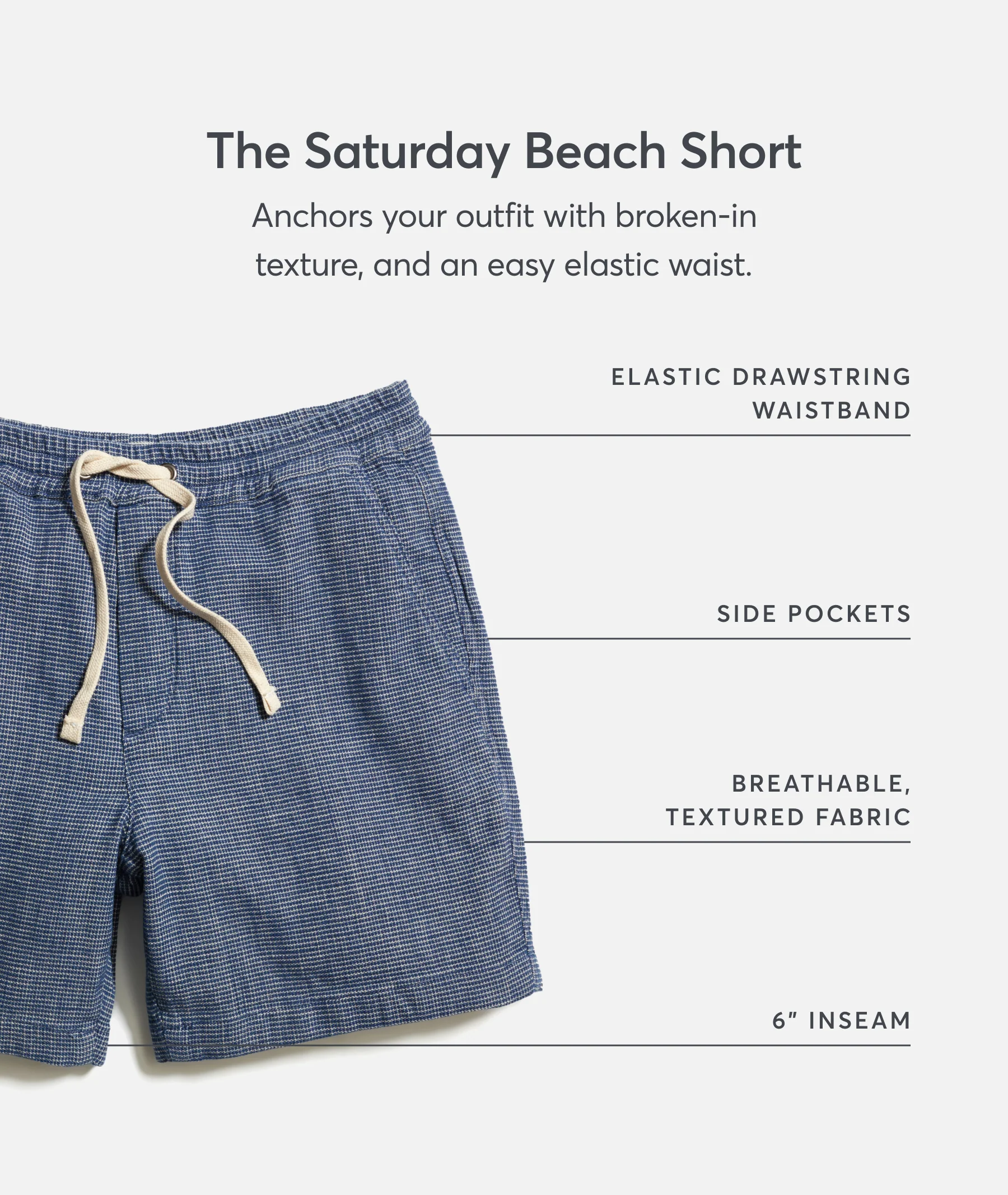 6" Saturday Textured Beach Short - Image 4
