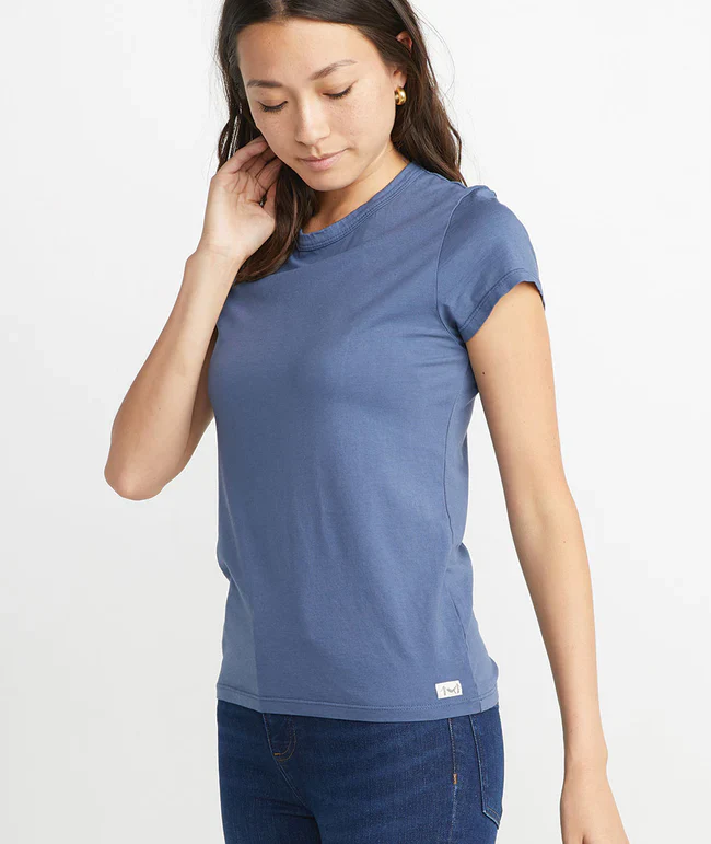 Women's Signature Crew in Faded Navy - Image 4