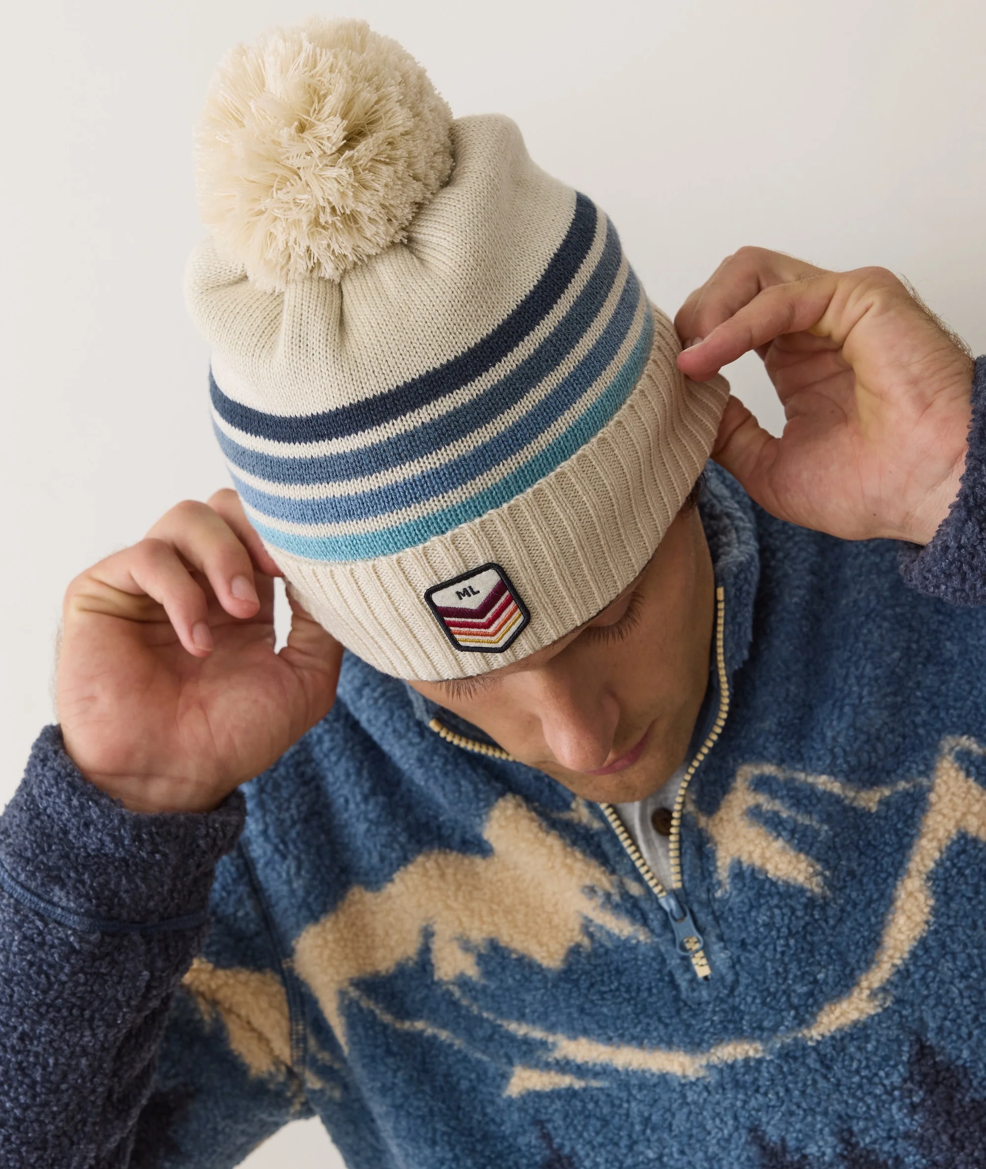 Stripe Pom Beanie - Image 2