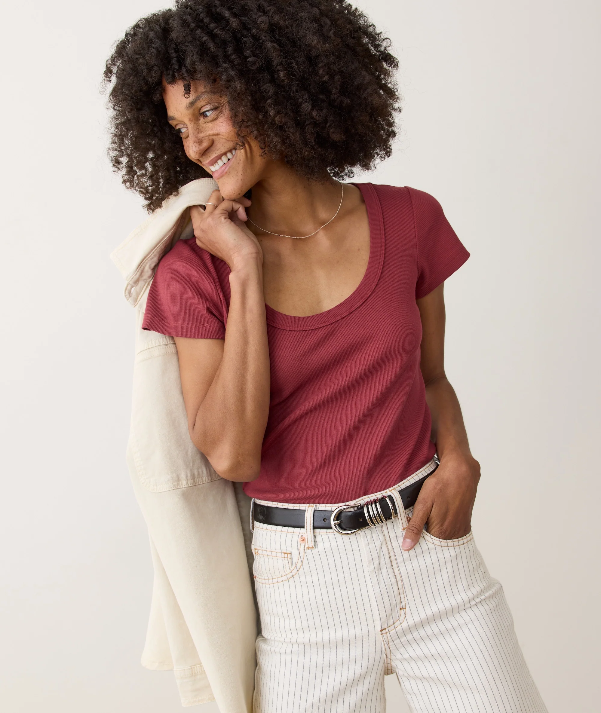 Lexi Rib Sun-In Scoop Tee