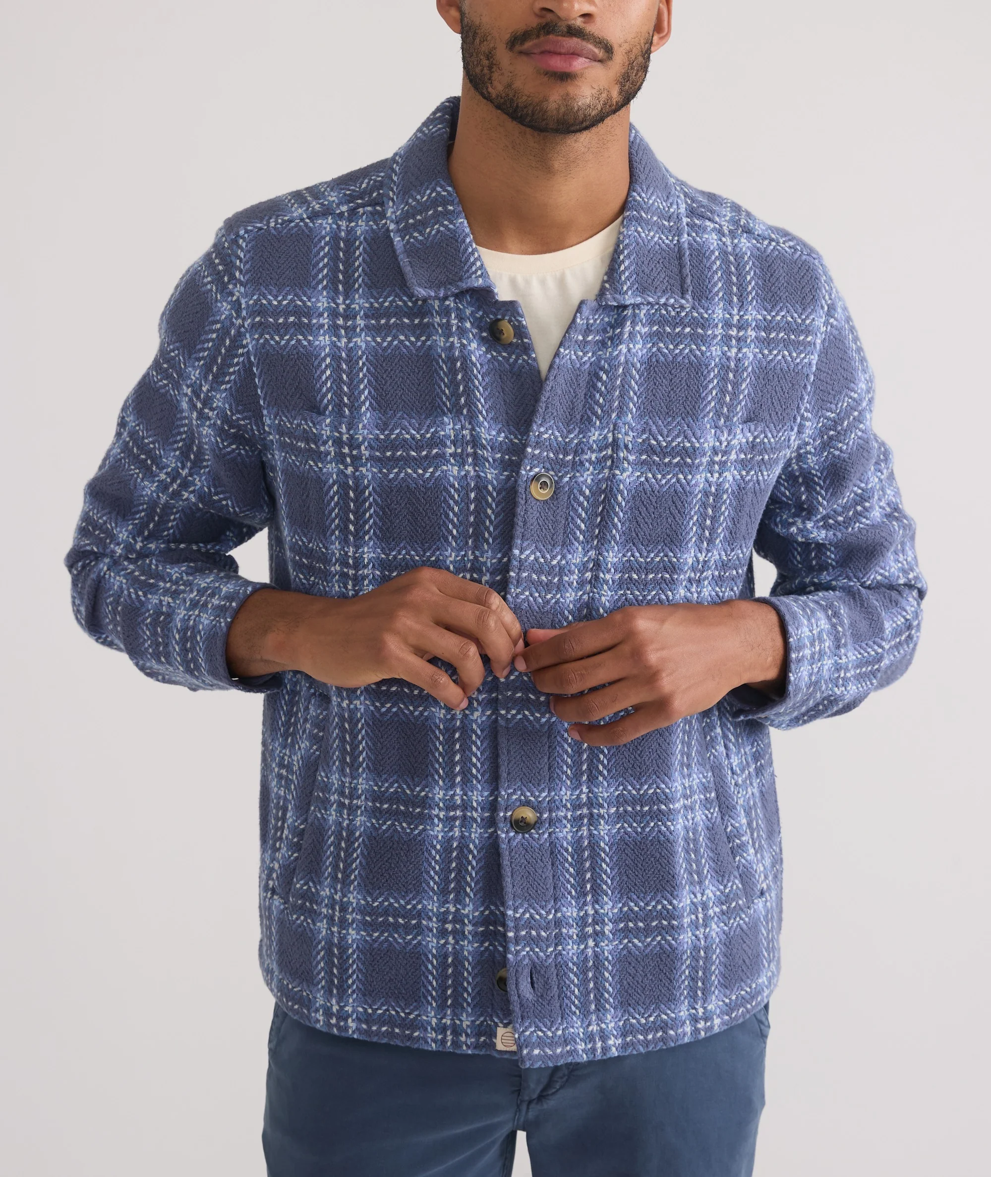 Textured Herringbone Overshirt - Image 3