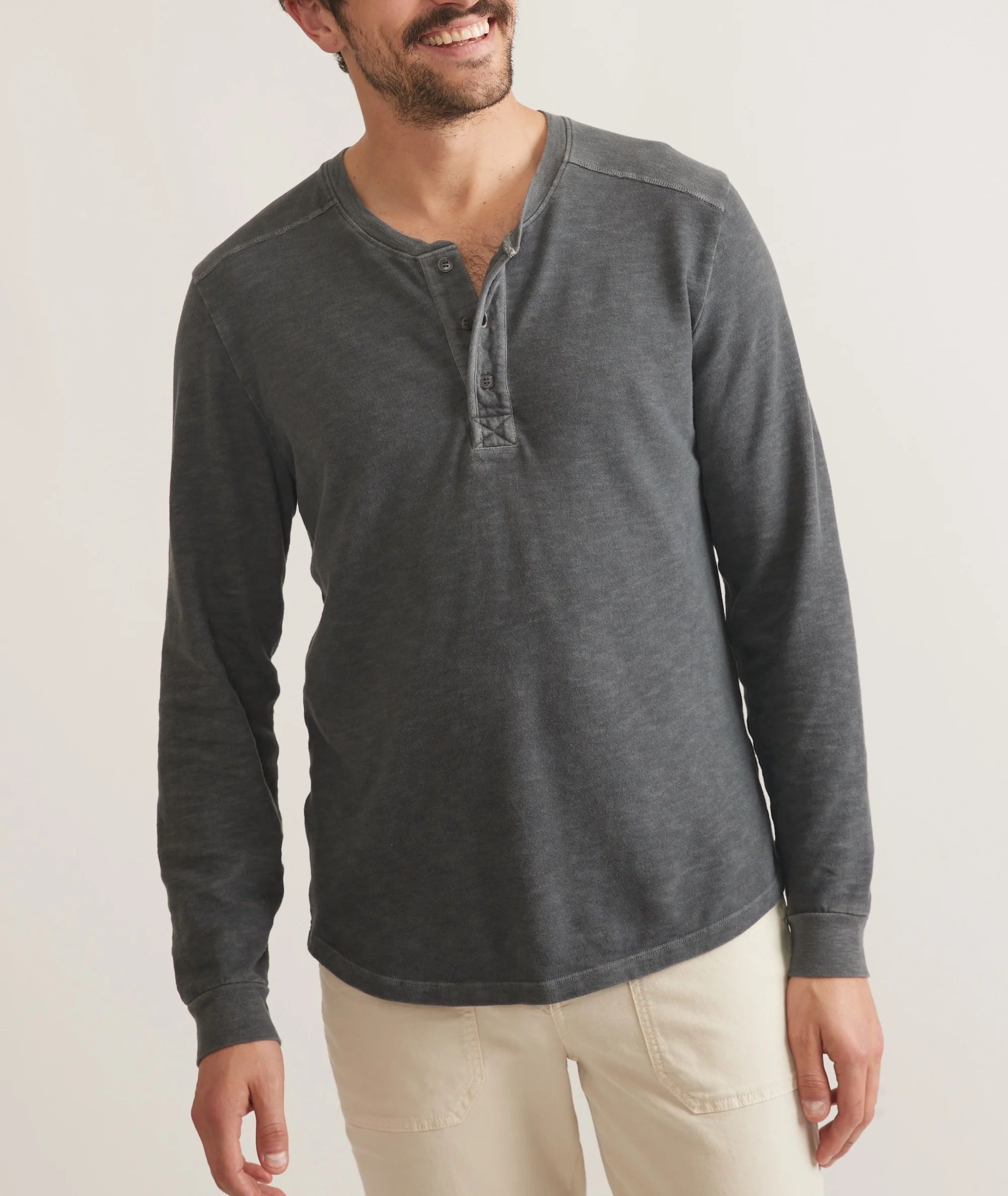 Vintage Heavy Slub Long Sleeve Henley - Image 2