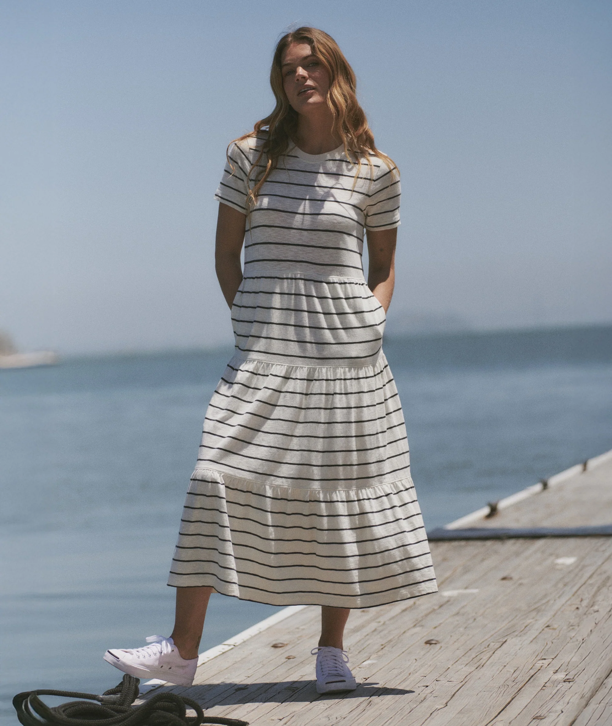 Sadie Vintage Slub Midi Dress - Image 4