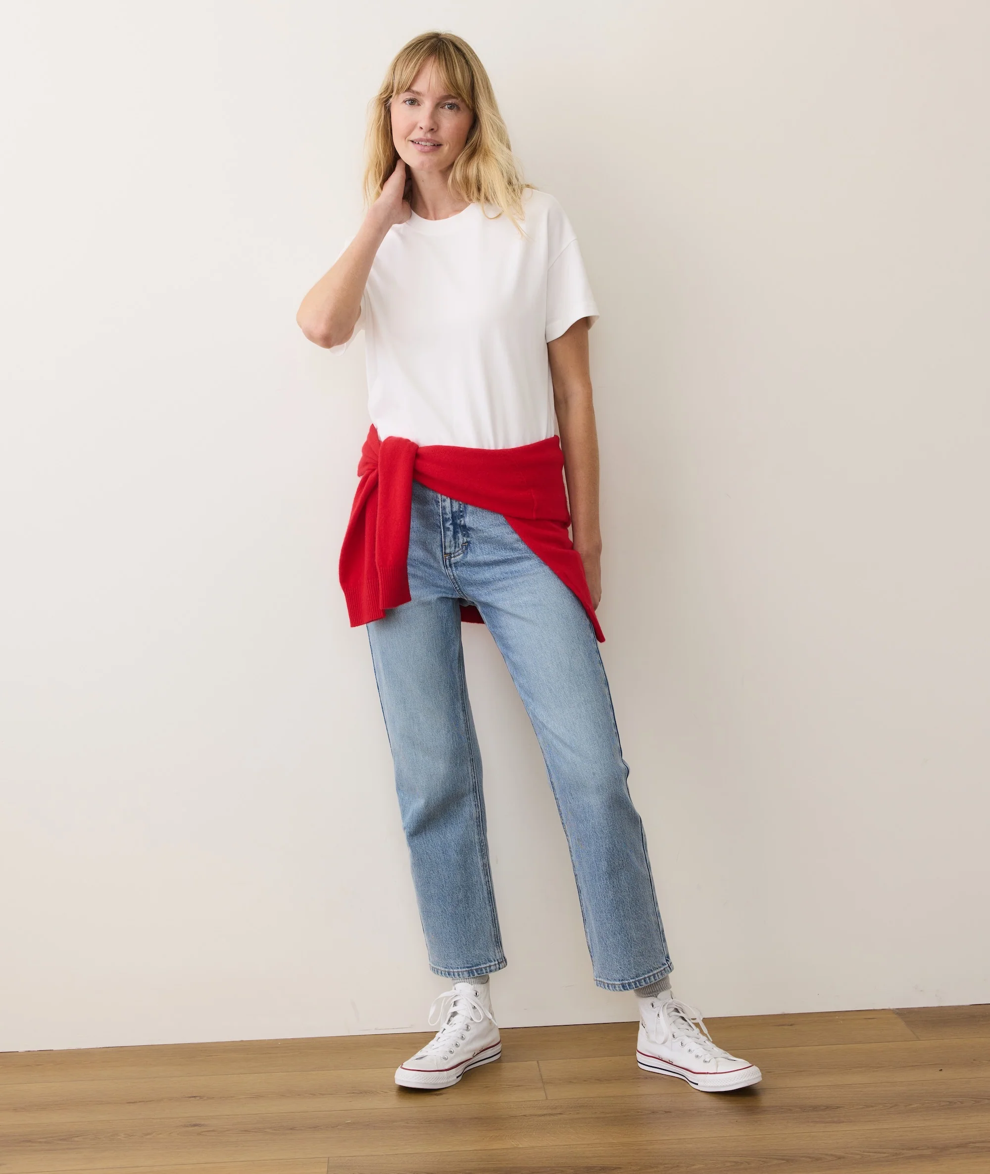 Women's Luxe Jersey Crew Tee in Bright White - Image 5