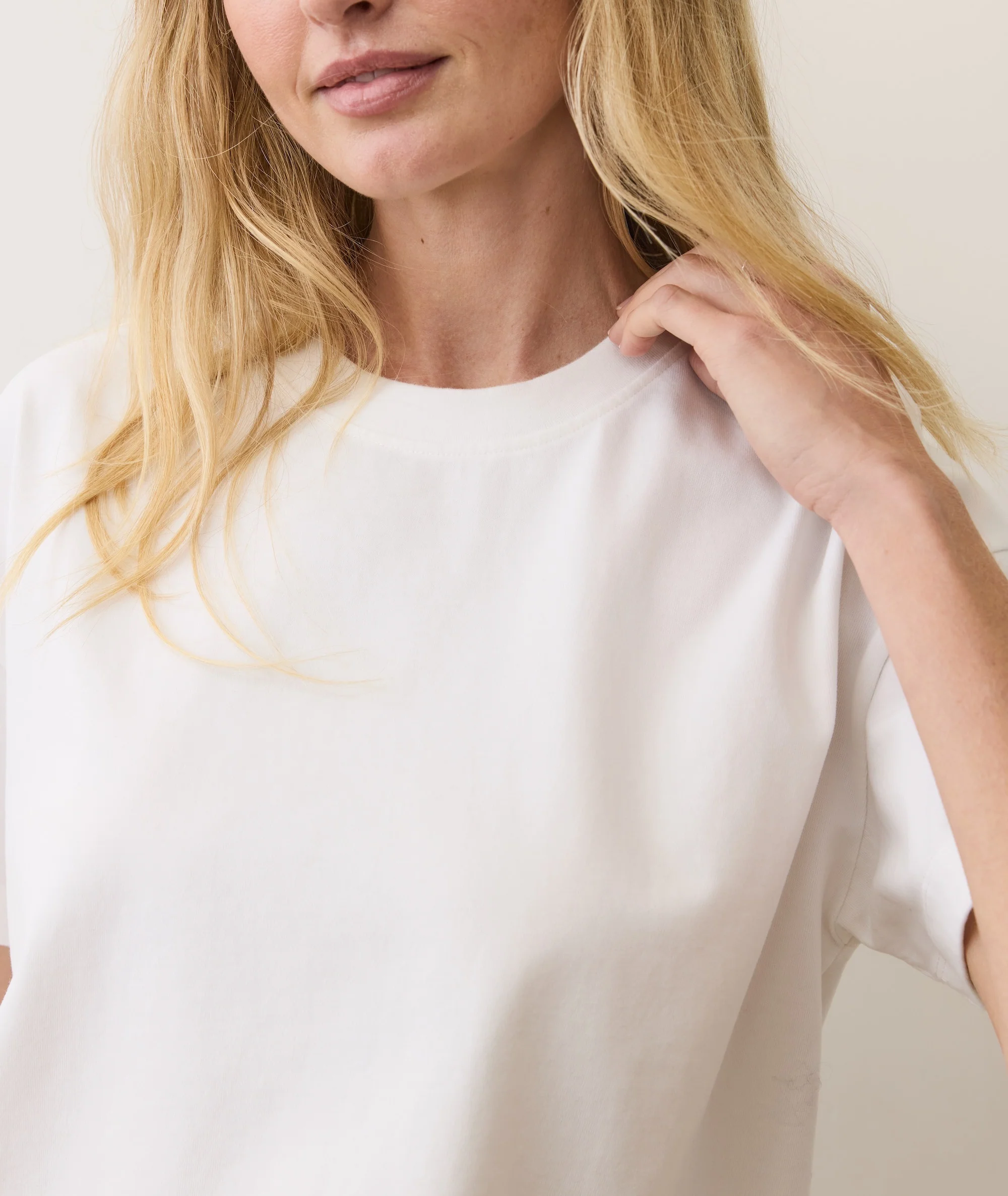 Women's Luxe Jersey Crew Tee in Bright White - Image 6