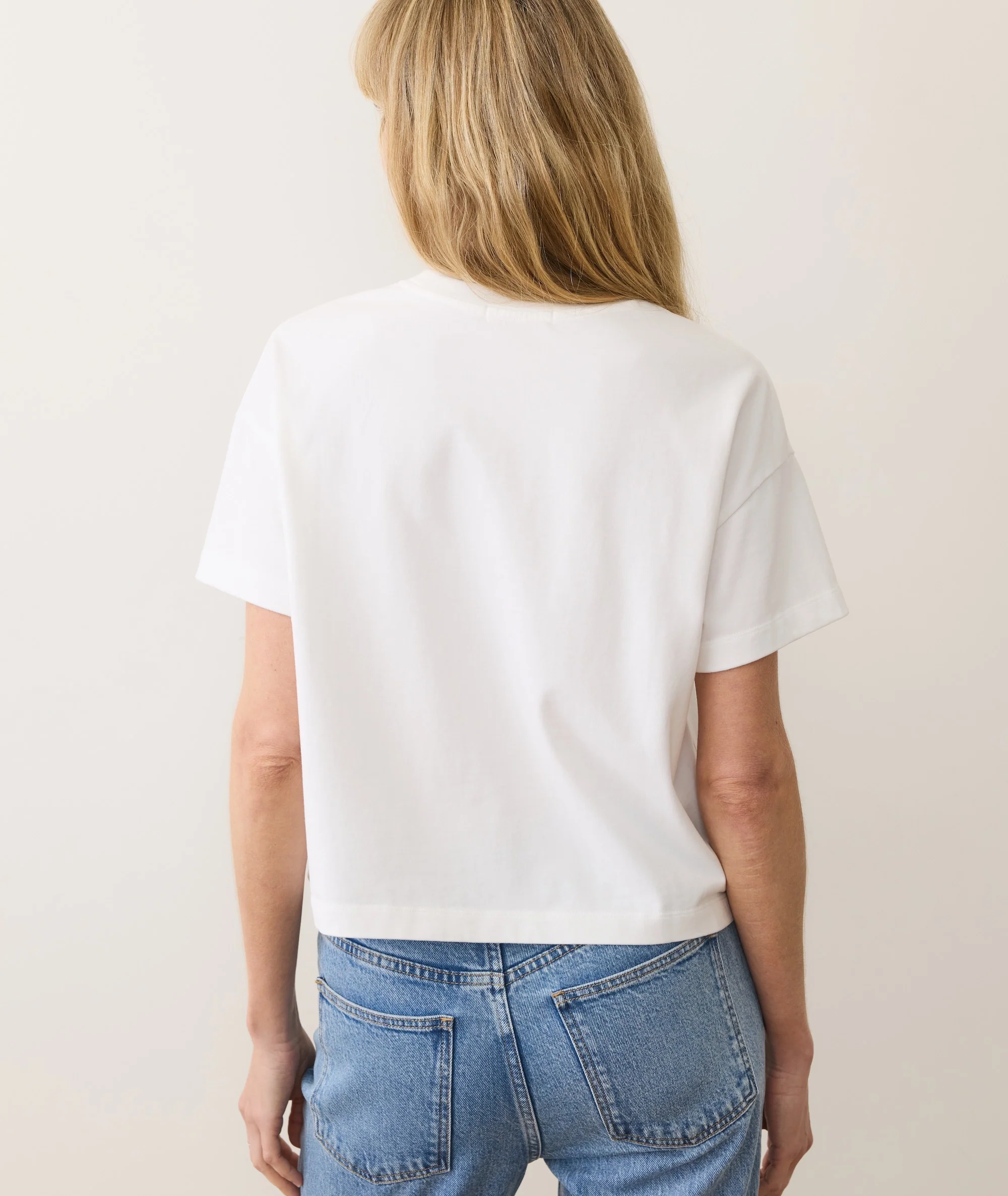 Women's Luxe Jersey Crew Tee in Bright White - Image 7