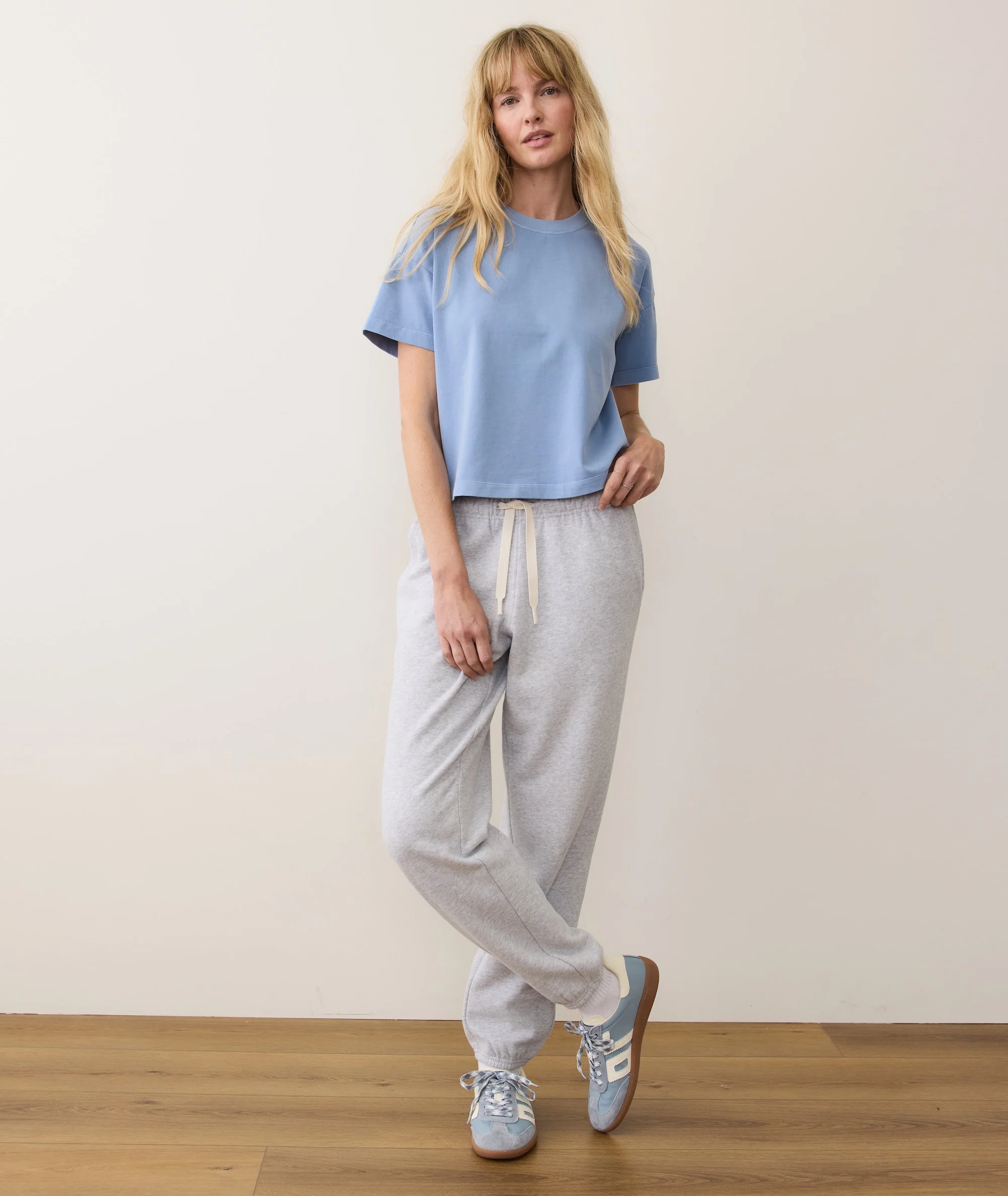 Women's Luxe Jersey Crew Tee in Coastal Blue - Image 5