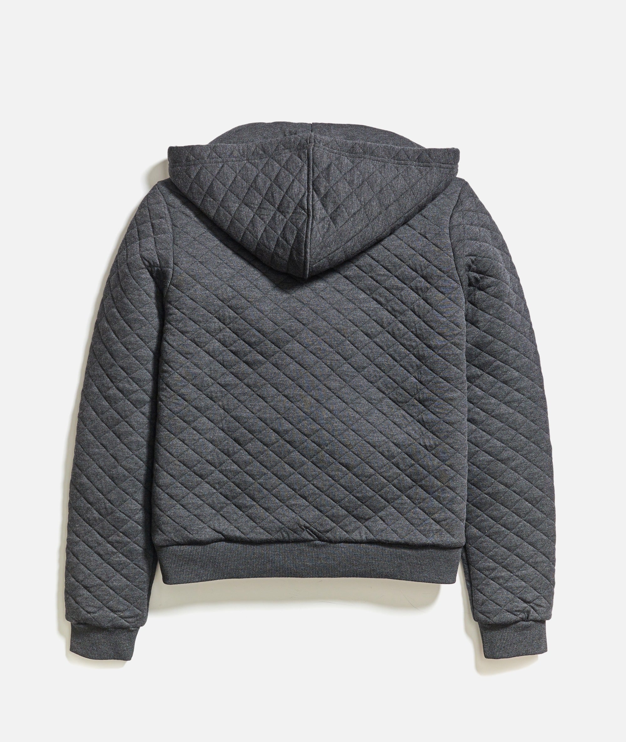 Women's Corbet Quilted Full Zip Hoodie in Dark Heather Grey - Image 2