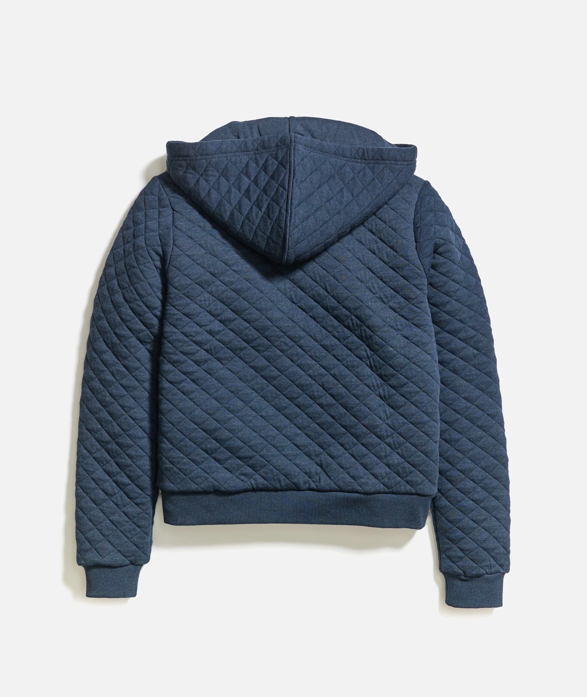 Women's Corbet Quilted Full Zip Hoodie in Navy Heather - Image 2