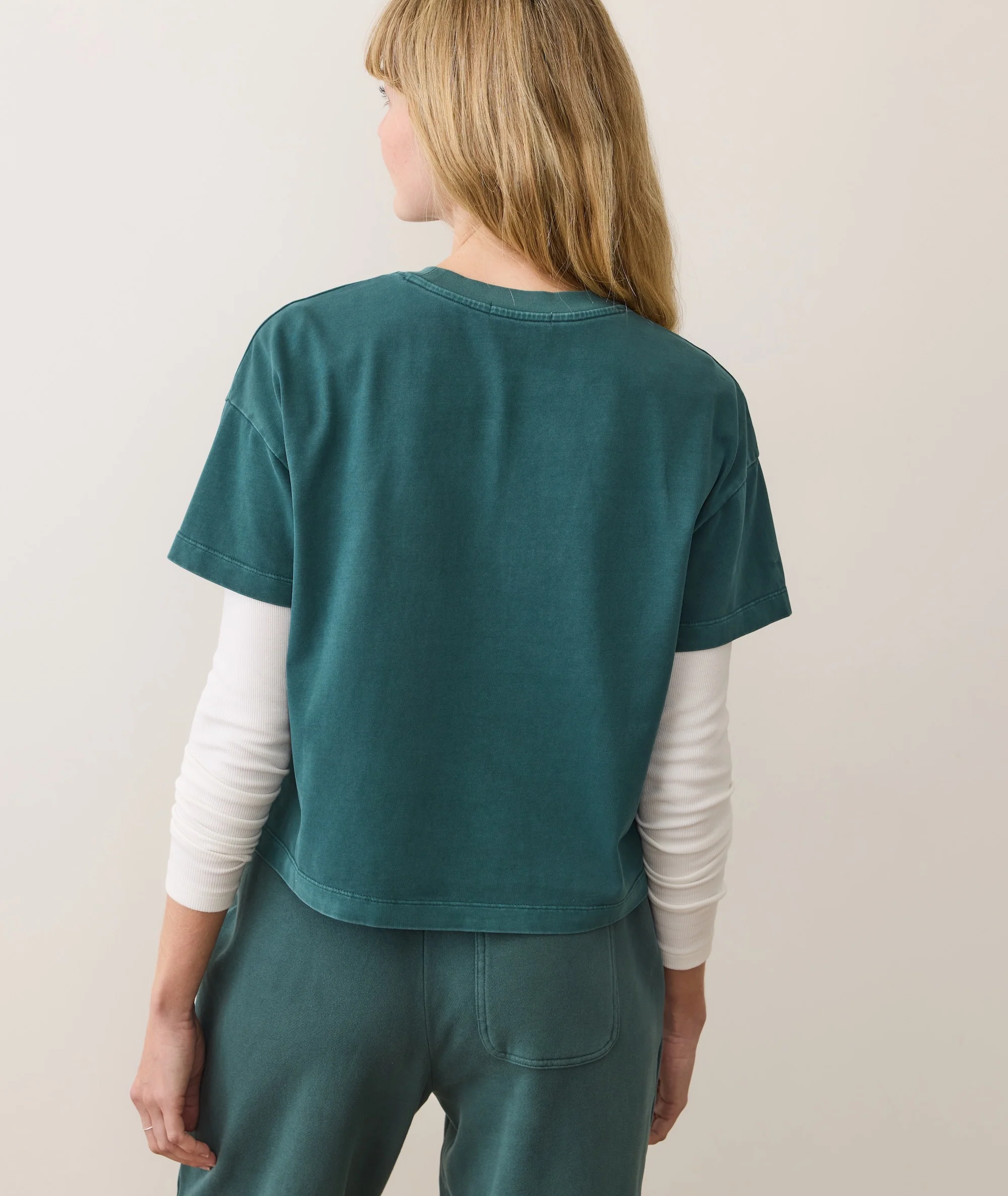 Women's Luxe Jersey Crew Tee in Rainforest - Image 5