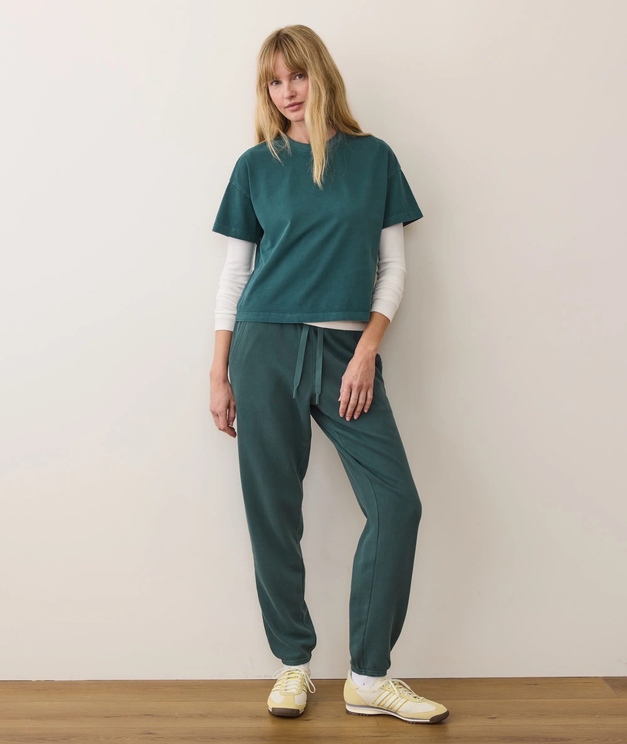 Women's Luxe Jersey Crew Tee in Rainforest - Image 6