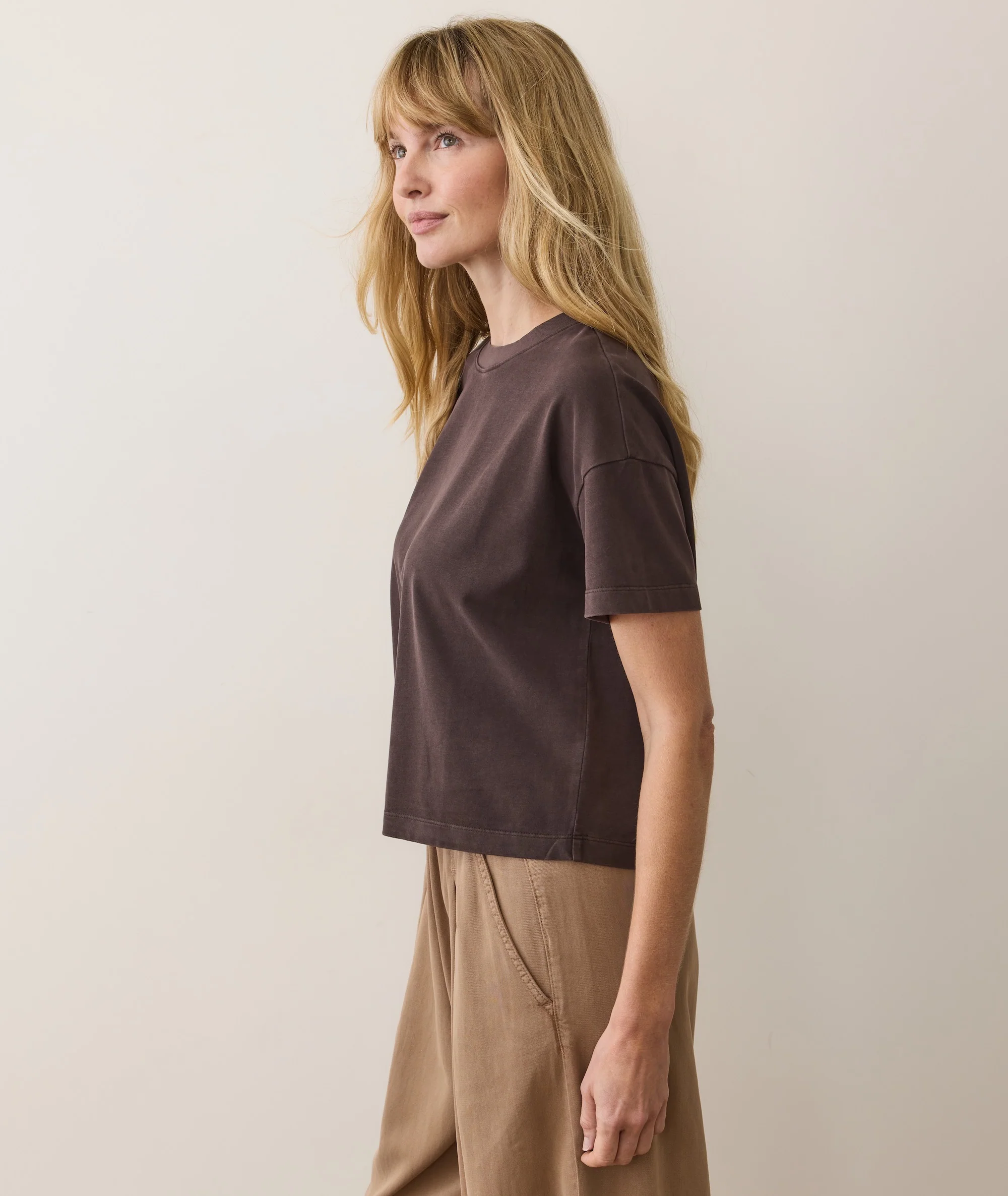 Women's Luxe Jersey Crew Tee in Coffee - Image 6