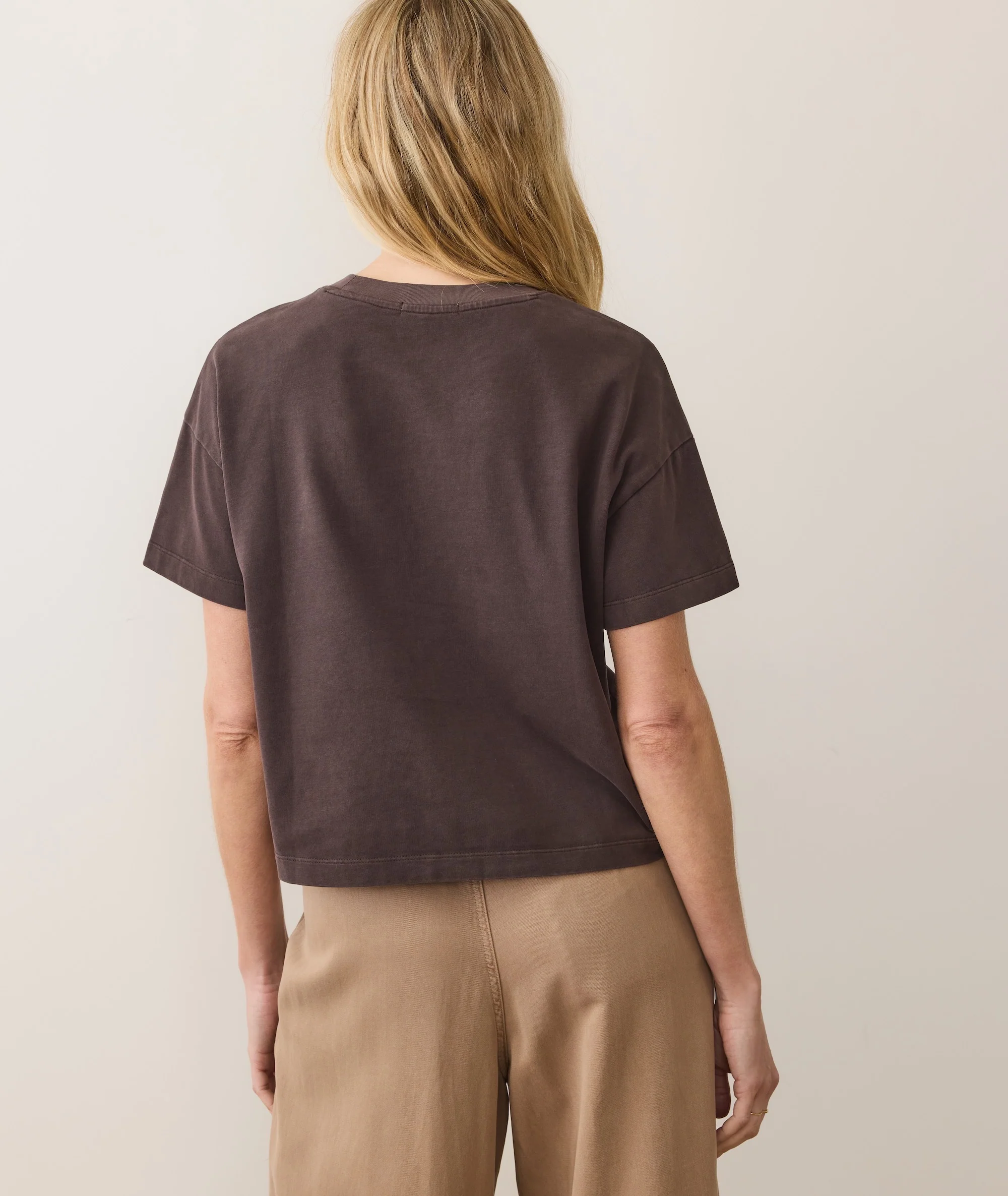 Women's Luxe Jersey Crew Tee in Coffee - Image 7