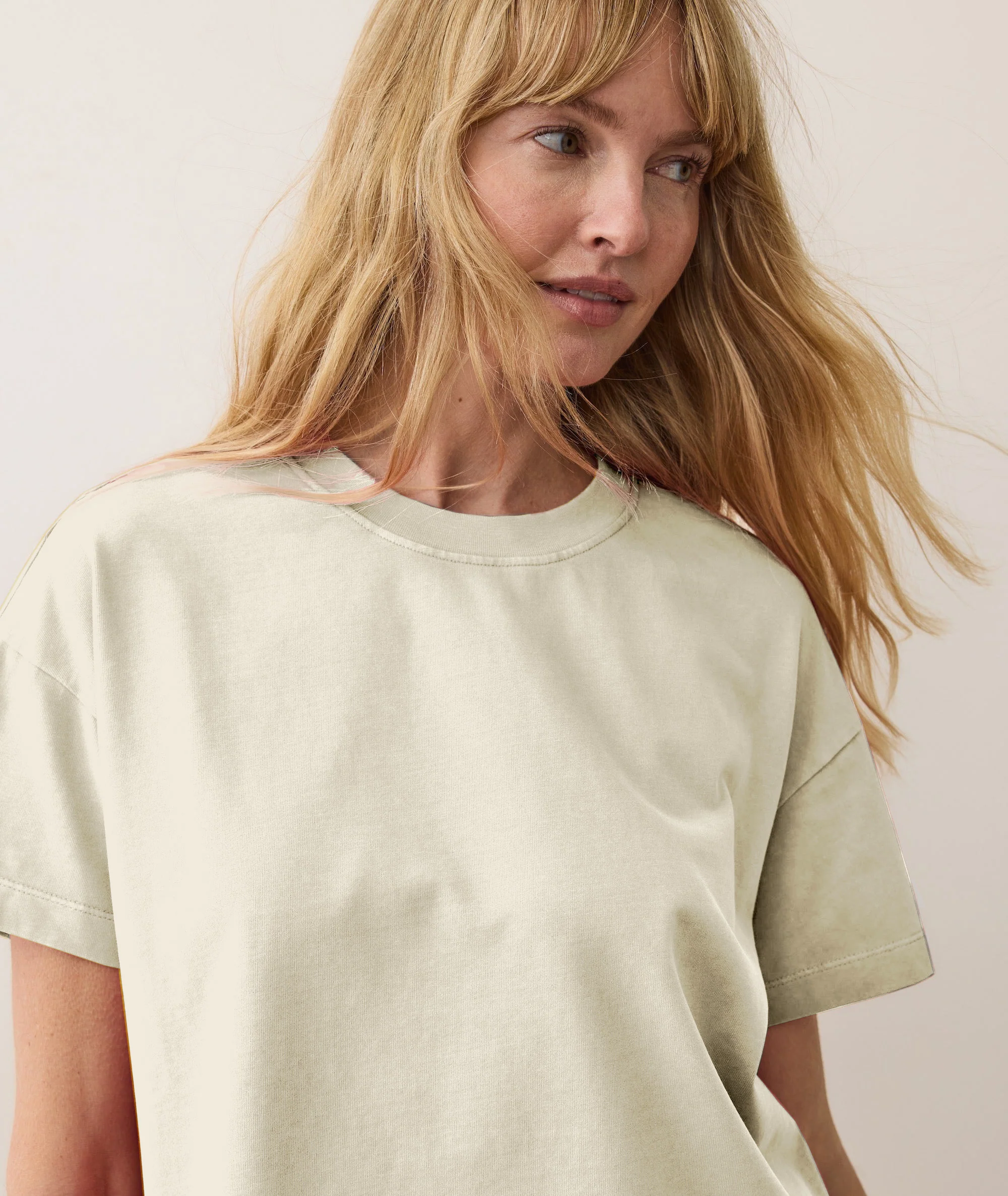 Women's Luxe Jersey Crew Tee in Whitecap - Image 2