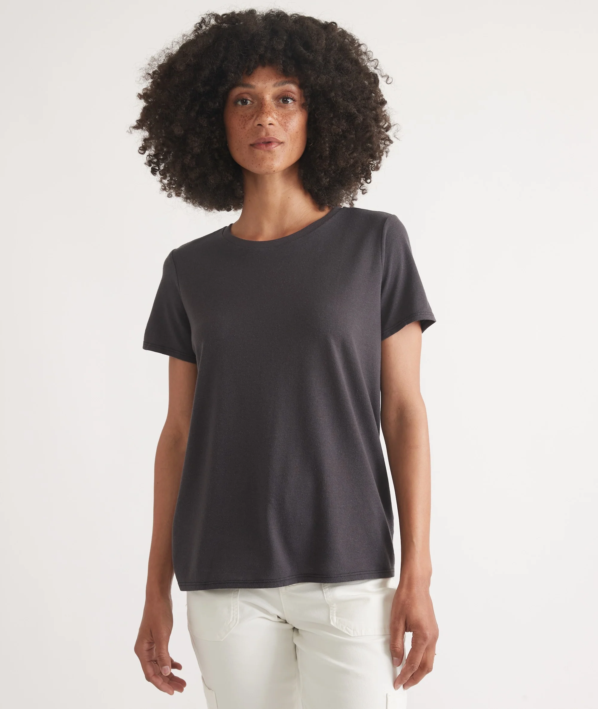Women's Re-Spun Signature Crew in Faded Black - Image 5