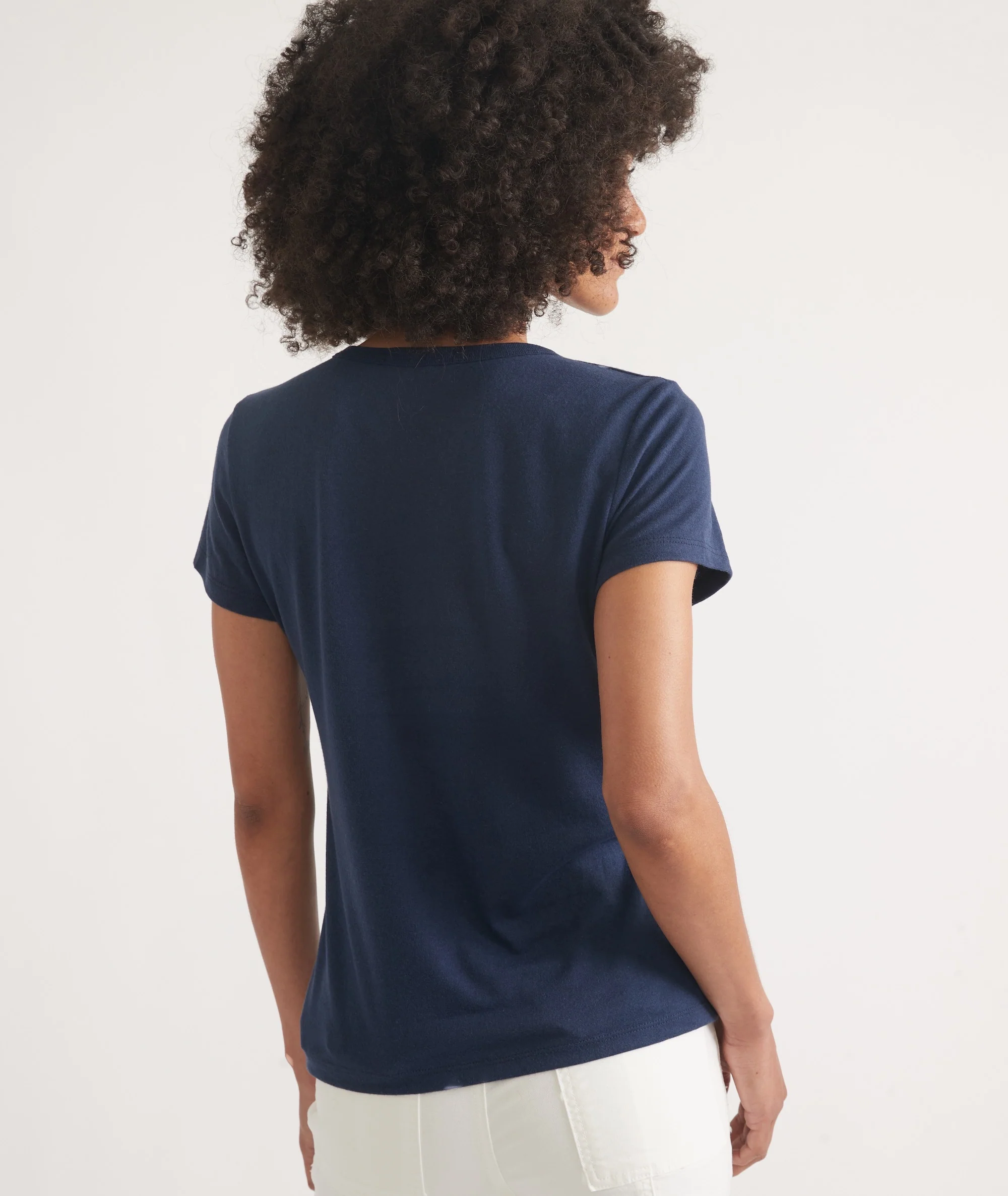 Women's Re-Spun Signature Crew in Navy - Image 3