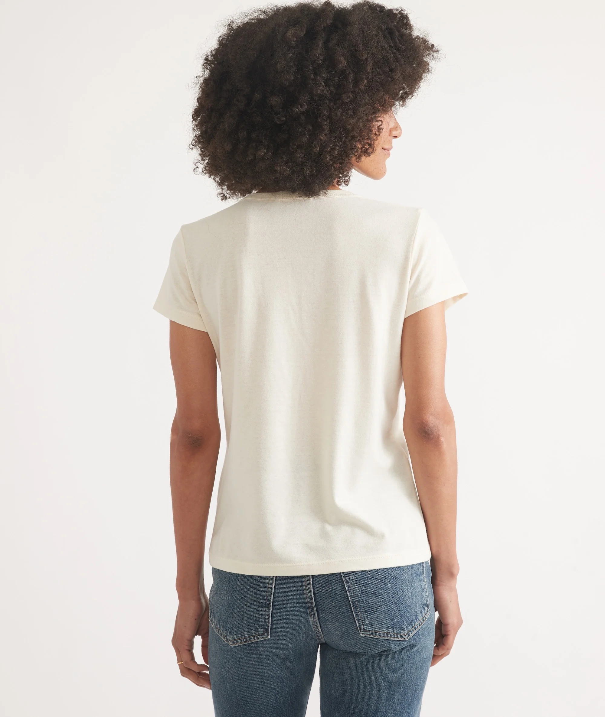 Women's Re-Spun Signature Crew in Natural - Image 8